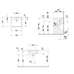 Νιπτήρας επίτοιχος 60x54,5x16 με 1 γούρνα χωρίς κολώνα χωρίς οπή  από πορσελάνη, χρώμα: Λευκό επιφάνεια: Γυαλιστερή Επίτοιχοι