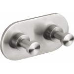 Hook double Flat wall mounted material: Inox, color: Chrome surface: Brushed Hooks Hook double Flat wall mounted material: Inox, color: Chrome surface: Brushed Hooks