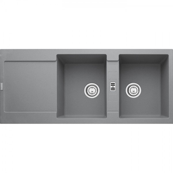 Νεροχύτης γρανιτένιος 116x50 με πάγκο αριστερά / με πάγκο δεξιά ένθετος 2 γούρνες αντιστρεφόμενος, Stone grey, χρώμα: Γκρι Γρανιτένιοι