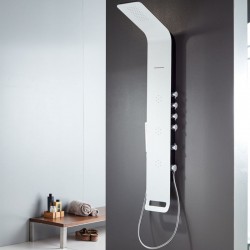 Στήλη ντους με υδρομασάζ θερμοστατική 140cm, χρώμα: Λευκό επιφάνεια: Ματ Με υδρομασάζ