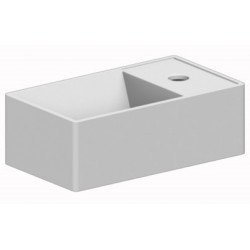 Νιπτήρας επίτοιχος 41x23x14 με 1 γούρνα με οπή δεξιά χωρίς κολώνα / χωρίς υπερχείλιση από πορσελάνη, χρώμα: Λευκό επιφάνεια: Γυαλιστερή Επίτοιχοι