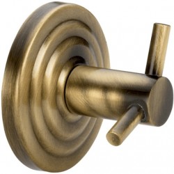 Hook double Flat wall mounted material: Brass Oxyde, color: Bronze surface: Brushed