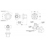 Diverter for concealed shower tap Wall-mounted complete 3 way material: Brass, color: Chrome surface: Glossy Diverters - external part Diverter for concealed shower tap Wall-mounted complete 3 way material: Brass, color: Chrome surface: Glossy Diverters - external part
