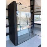Shower enclosure Linear 100x200 8mm fixed surface: Matt, color: Black Linear