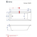 Bathtub Rectangular 130x70 material: Acrylic, color: White no grab bars surface: Glossy Rectangular Bathtub Rectangular 130x70 material: Acrylic, color: White no grab bars surface: Glossy Rectangular