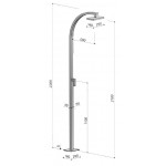 Στήλη ντους εξωτερικού χώρου από inox & διακόπτης, AISI 316, χρώμα: Χρωμέ επιφάνεια: Γυαλιστερή Στήλη ντους εξωτερικού χώρου από inox & διακόπτης, AISI 316, χρώμα: Χρωμέ επιφάνεια: Γυαλιστερή