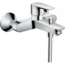 Bathtub tap Wall-mounted exposed material: Brass without hand shower, hose and holder mixer, color: Chrome surface: Glossy Wall-mouned exposed