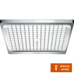 Shower head Wall-mounted 24x24 material: Brass, style: 1 spray 240, color: Chrome surface: Glossy Overhead showers