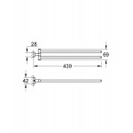 Towel 45cm Folding double material: Brass, color: Chrome surface: Glossy Towel rails Towel 45cm Folding double material: Brass, color: Chrome surface: Glossy Towel rails