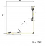 Καμπίνα ντουζιέρας τετράγωνη 80x80x180 5mm συρόμενη επιφάνεια: Γυαλιστερή, χρώμα: Χρωμέ Τετράγωνες