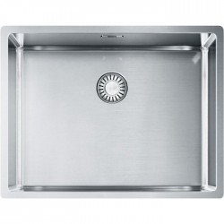 Νεροχύτης ανοξείδωτος 45x41 από inox επιφάνεια: Σατινέ χωρίς πάγκο ένθετος με συνεπίπεδο προφίλ (Flushmount) / υποκαθήμενος, 1 γούρνα (49x45cm), χρώμα: Χρωμέ Ανοξείδωτοι