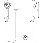 Shower head W/ hose and holder 3 jets Round, color: Chrome surface: Glossy Shower head W/ hose and holder 3 jets Round, color: Chrome surface: Glossy