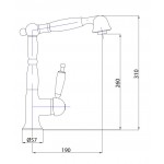 Kitchen tap Deck-mounted material: Brass With Pull-Out Spray 1 jet, color: Chrome surface: Glossy Deck-mounted