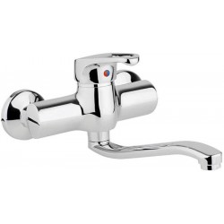 Μπαταρία κουζίνας επίτοιχη από ορείχαλκο, χρώμα: Χρωμέ επιφάνεια: Γυαλιστερή Επίτοιχες