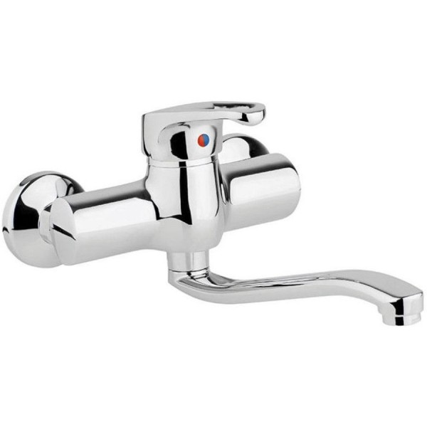 Kitchen tap Wall-mounted material: Brass, color: Chrome surface: Glossy Wall-mounted Kitchen tap Wall-mounted material: Brass, color: Chrome surface: Glossy Wall-mounted