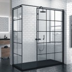 Shower enclosure Rectangle 180x80x200 8mm fixed reversible "H LOFT" (117-120)/(77-80), crystal glass Squares 8mm surface: Matt, color: Black Rectangular Shower enclosure Rectangle 180x80x200 8mm fixed reversible "H LOFT" (117-120)/(77-80), crystal glass Squares 8mm surface: Matt, color: Black Rectangular