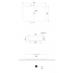 Washbasin Free standing 70x45x14 material: Porcelain Without hole Without overflow, color: White surface: Glossy Free standing