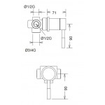 Diverter for concealed shower tap Wall-mounted complete 3 way material: Brass, color: Chrome surface: Glossy Diverters - external part Diverter for concealed shower tap Wall-mounted complete 3 way material: Brass, color: Chrome surface: Glossy Diverters - external part
