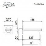 Spout (Nozzle) 15,5cm Wall-mounted material: Brass, color: Chrome surface: Glossy Bath spouts Spout (Nozzle) 15,5cm Wall-mounted material: Brass, color: Chrome surface: Glossy Bath spouts