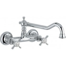 Kitchen tap Wall-mounted material: Brass, color: Chrome surface: Glossy