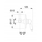 Shower tap Wall-mounted concealed - complete set 1 way material: Brass mixer With plate without hand shower, hose and holder, color: Bronze surface: Brushed Wall-mounted - external part