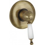 Shower tap Wall-mounted concealed - complete set 1 way material: Brass mixer With plate without hand shower, hose and holder, color: Bronze surface: Brushed Wall-mounted - external part