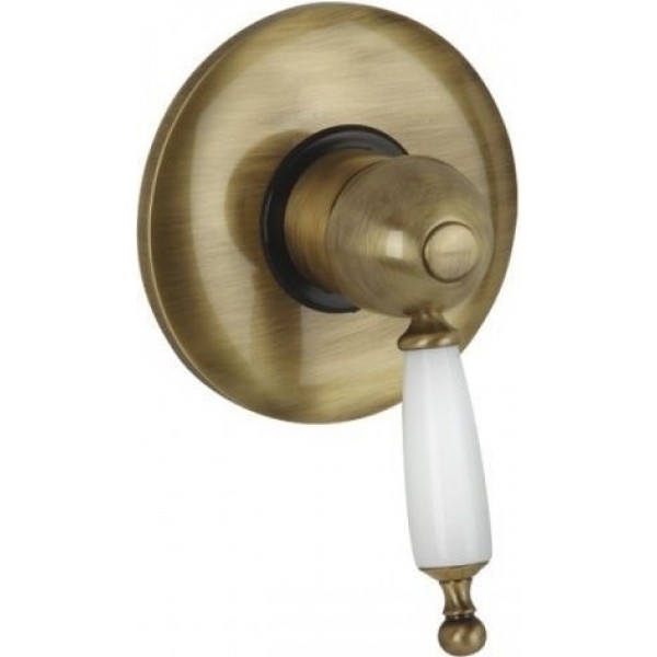Shower tap Wall-mounted concealed - complete set 1 way material: Brass mixer With plate without hand shower, hose and holder, color: Bronze surface: Brushed Wall-mounted - external part