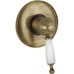 Shower tap Wall-mounted concealed - complete set 1 way material: Brass mixer With plate without hand shower, hose and holder, color: Bronze surface: Brushed