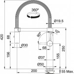 Kitchen tap Deck-mounted material: Inox with shower L, color: Chrome surface: Brushed Deck-mounted Kitchen tap Deck-mounted material: Inox with shower L, color: Chrome surface: Brushed Deck-mounted