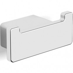 Hook double Flat wall mounted material: Brass, color: Chrome surface: Glossy Hooks