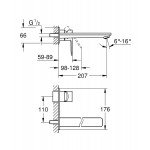 Wash basin tap Wall-mounted - external part mixer With plate Without waste, color: Chrome 20,7cm, L-Size material: Brass surface: Glossy Wall-mounted - external part Wash basin tap Wall-mounted - external part mixer With plate Without waste, color: Chrome 20,7cm, L-Size material: Brass surface: Glossy Wall-mounted - external part