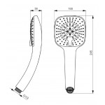 Shower head 3 jets, color: Chrome surface: Glossy Hand showers