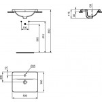 Washbasin Built-in 50x39 material: Porcelain With one hole With overflow, color: White surface: Glossy Washbasin Built-in 50x39 material: Porcelain With one hole With overflow, color: White surface: Glossy Built-in