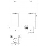 Brush (broom) material: Brass Wall-mounted, color: Chrome/White surface: Matt Toilet brush holders