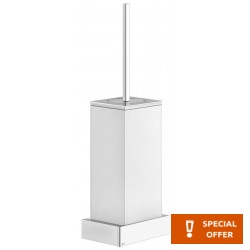 Brush (broom) material: Brass Wall-mounted, color: Chrome/White surface: Matt Toilet brush holders