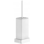 Brush (broom) material: Brass Wall-mounted, color: Chrome/White surface: Matt Toilet brush holders
