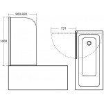 Bathtub enclosure Linear 80x140 5mm opening surface: Glossy, color: Chrome Linear Bathtub enclosure Linear 80x140 5mm opening surface: Glossy, color: Chrome Linear