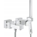 Bathtub tap Wall-mounted exposed material: Brass with hand shower, hose and holder mixer, color: Chrome surface: Glossy Bathtub tap Wall-mounted exposed material: Brass with hand shower, hose and holder mixer, color: Chrome surface: Glossy Wall-mouned exposed