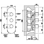 Shower tap Wall-mounted concealed part 2 way thermostatic Wall-mounted - concealed part Shower tap Wall-mounted concealed part 2 way thermostatic Wall-mounted - concealed part