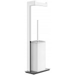 Brush - bin Floor standing material: Brass, color: Chrome/White surface: Glossy Toilet brush holders