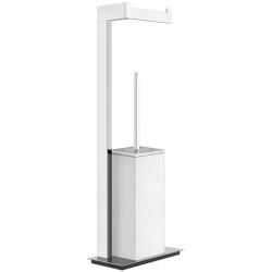 Brush - bin Floor standing material: Brass, color: Chrome/White surface: Glossy Toilet brush holders