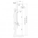 Bathtub tap with showerpipe and overhead shower Wall-mounted material: Brass mixer & hand shower, color: Chrome surface: Glossy Wall-mounted exposed with showerpipe and overhead shower Bathtub tap with showerpipe and overhead shower Wall-mounted material: Brass mixer & hand shower, color: Chrome surface: Glossy Wall-mounted exposed with showerpipe and overhead shower