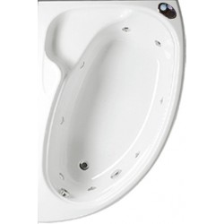 Μπανιέρα υδρομασάζ ασύμμετρη 155x95 από ενισχυμένο ακρυλικό αριστερή, carronite, 190lt αριστερή, χρώμα: Λευκό Ασύμμετρες