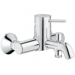 Μπαταρία μπανιέρας επίτοιχη από ορείχαλκο κορμός (χωρίς τηλέφωνο, σπιράλ, στήριγμα), με μηχανισμό 46mm αναμεικτική, χρώμα: Χρωμέ επιφάνεια: Γυαλιστερή Επίτοιχες