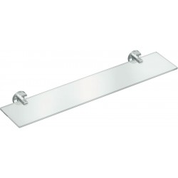 Shelf 60cm chrome hinges, transparent crystal glass material: Crystal surface: Glossy, color: Chrome Shelves