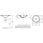 Νιπτήρας επικαθήμενος 48x48 από πορσελάνη με υπερχείλιση χωρίς οπή  Sphere, χρώμα: Λευκό επιφάνεια: Γυαλιστερή Επικαθήμενοι