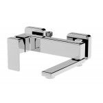 Bathtub tap with showerpipe and overhead shower Wall-mounted material: Brass mixer, color: Chrome surface: Glossy Wall-mounted exposed with showerpipe and overhead shower Bathtub tap with showerpipe and overhead shower Wall-mounted material: Brass mixer, color: Chrome surface: Glossy Wall-mounted exposed with showerpipe and overhead shower