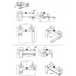Bathtub tap with showerpipe and overhead shower Wall-mounted material: Brass mixer, color: Chrome surface: Glossy Wall-mounted exposed with showerpipe and overhead shower Bathtub tap with showerpipe and overhead shower Wall-mounted material: Brass mixer, color: Chrome surface: Glossy Wall-mounted exposed with showerpipe and overhead shower