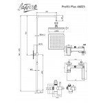 Bathtub tap with showerpipe and overhead shower Wall-mounted material: Brass mixer, color: Chrome surface: Glossy Wall-mounted exposed with showerpipe and overhead shower Bathtub tap with showerpipe and overhead shower Wall-mounted material: Brass mixer, color: Chrome surface: Glossy Wall-mounted exposed with showerpipe and overhead shower