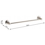 Πετσετοθήκη 58cm σταθερή από inox μονή, χρώμα: Χρωμέ επιφάνεια: Βουρτσισμένη Πετσετοθήκες